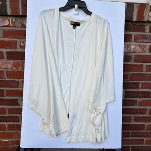 Serena Williams Signature Statement Cream Open Front Cardigan Button Sleeve XL